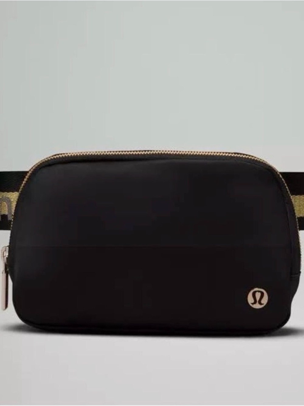 Lululemon Black w/ Gold Everywhere Belt Bag with Gold Zipper BNWT. Never used